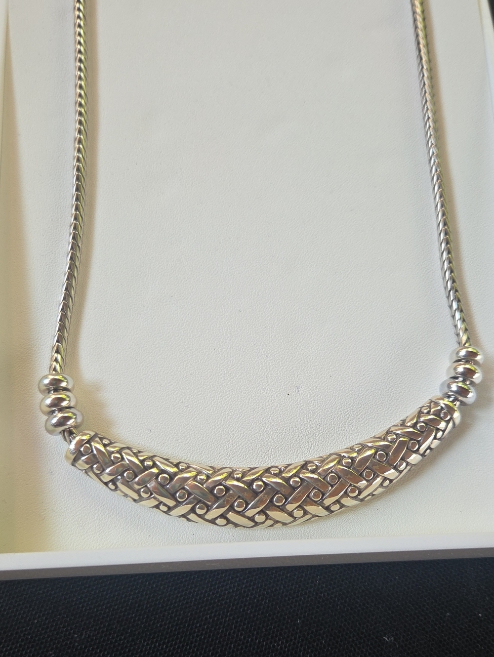 Brighton Silver Braided Tube Necklace